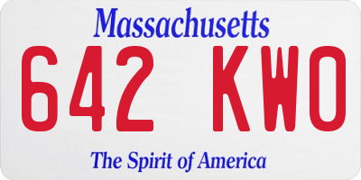 MA license plate 642KW0