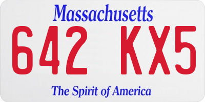 MA license plate 642KX5