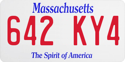MA license plate 642KY4