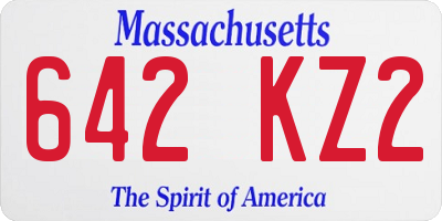 MA license plate 642KZ2