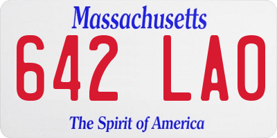 MA license plate 642LA0