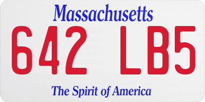 MA license plate 642LB5