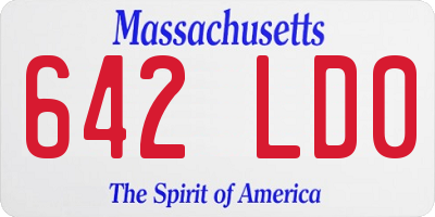 MA license plate 642LD0