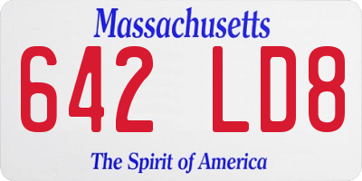MA license plate 642LD8