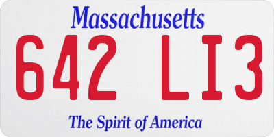 MA license plate 642LI3