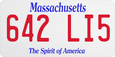 MA license plate 642LI5