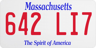 MA license plate 642LI7