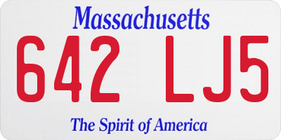 MA license plate 642LJ5