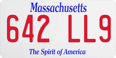 MA license plate 642LL9