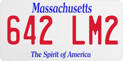 MA license plate 642LM2