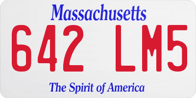 MA license plate 642LM5