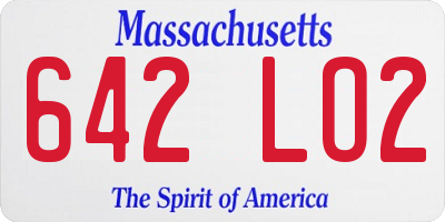 MA license plate 642LO2