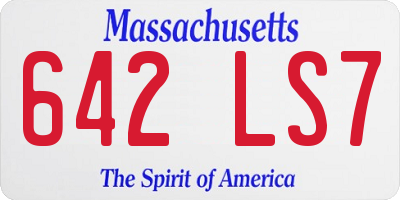 MA license plate 642LS7