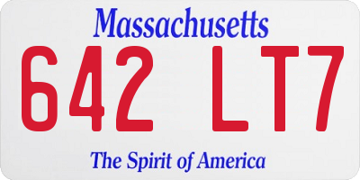 MA license plate 642LT7