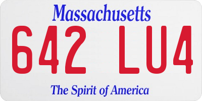 MA license plate 642LU4