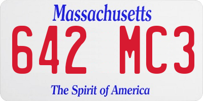 MA license plate 642MC3