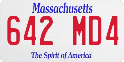 MA license plate 642MD4