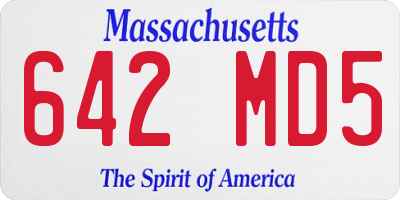 MA license plate 642MD5
