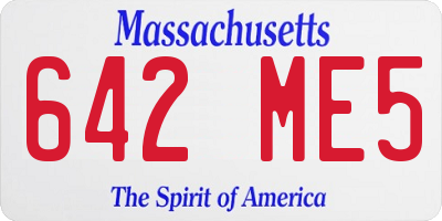 MA license plate 642ME5