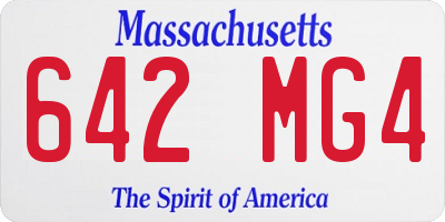 MA license plate 642MG4