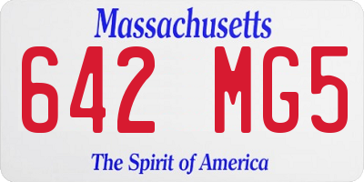 MA license plate 642MG5
