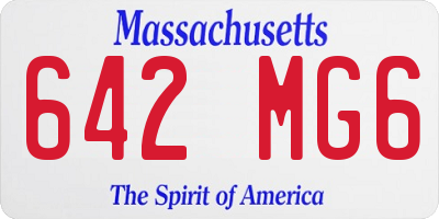 MA license plate 642MG6
