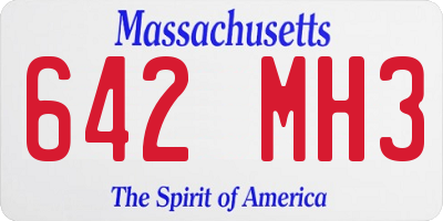 MA license plate 642MH3