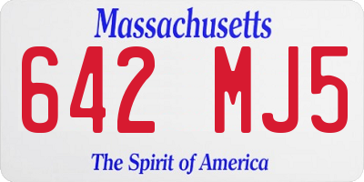 MA license plate 642MJ5