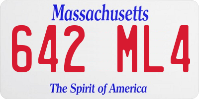 MA license plate 642ML4