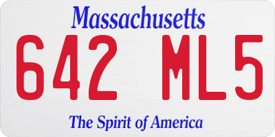 MA license plate 642ML5