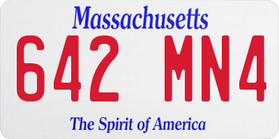 MA license plate 642MN4