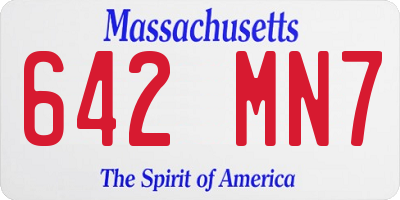MA license plate 642MN7