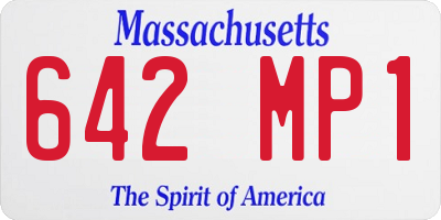 MA license plate 642MP1