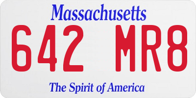 MA license plate 642MR8