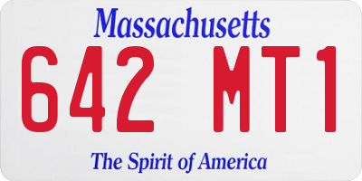 MA license plate 642MT1
