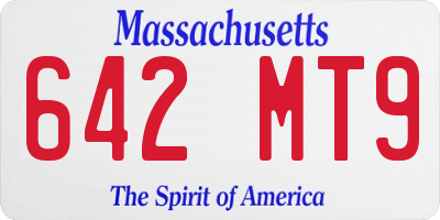 MA license plate 642MT9