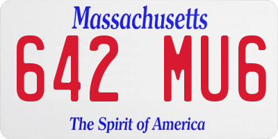 MA license plate 642MU6