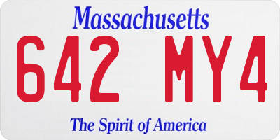MA license plate 642MY4