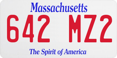 MA license plate 642MZ2