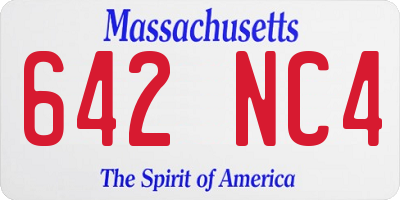 MA license plate 642NC4