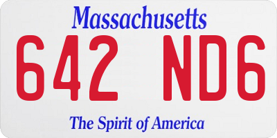 MA license plate 642ND6