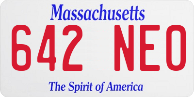 MA license plate 642NE0