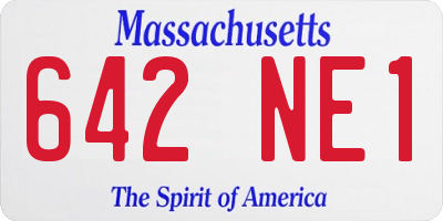 MA license plate 642NE1