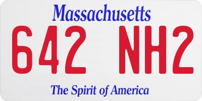 MA license plate 642NH2