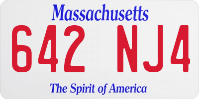 MA license plate 642NJ4