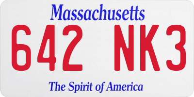 MA license plate 642NK3