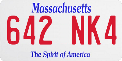 MA license plate 642NK4