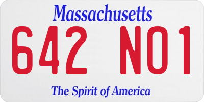 MA license plate 642NO1