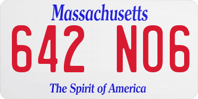MA license plate 642NO6