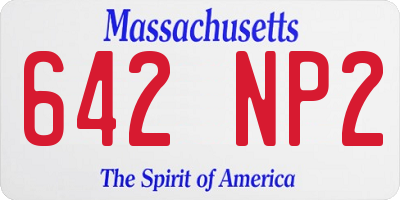 MA license plate 642NP2